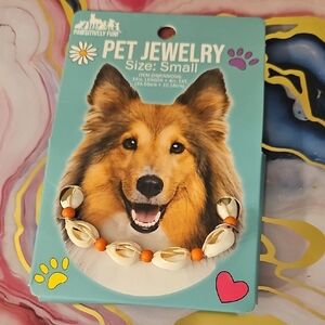 Pet Jewelry with Cream and Orange Beads